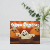 Halloween Cupcake Geburtstag Postkarte (Stehend Vorderseite)