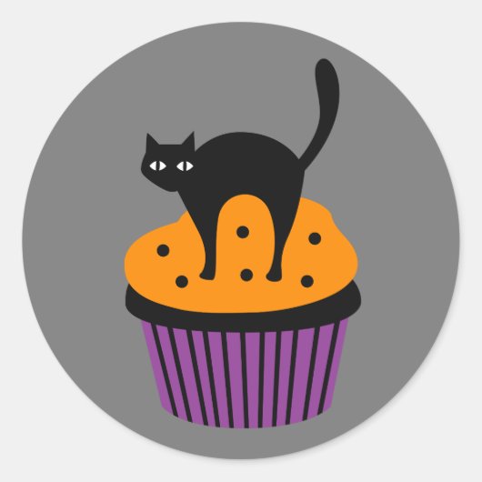 Halloween Cupcake Runder Aufkleber (Vorderseite)