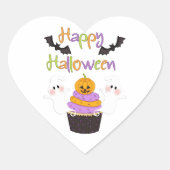 Halloween Cupcake Sign Herz-Aufkleber (Vorderseite)