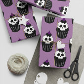 Halloween Cupcakes mit Skulls für Spooky-Geschenke Geschenkpapier