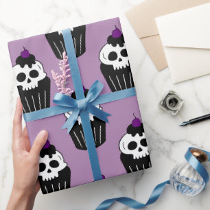 Halloween Cupcakes mit Skulls für Spooky-Geschenke Geschenkpapier