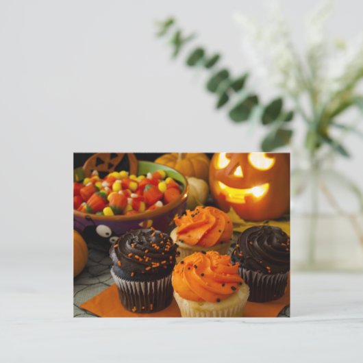 Halloween Cupcakes Postkarte (Stehend Vorderseite)