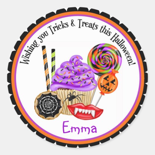Halloween Cupcakes und Candy Stickers (Vorderseite)