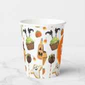 Halloween Cupcakes und Süßigkeiten Monogramm Pappbecher (Rechts)