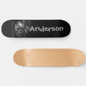 Halloween Custom Beängstigend Skull Black & White Skateboard (Horizontal)