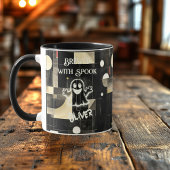 Halloween custom - Braut mit Spook Ghost Black Tasse