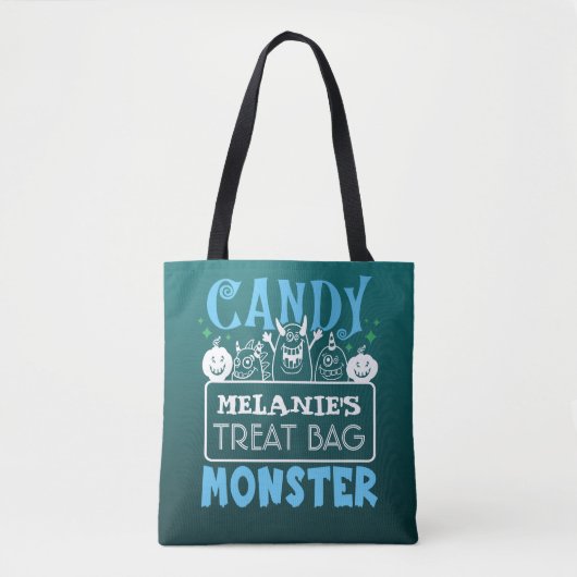 Halloween Custom Candy Monster Tote Bag Tasche (Vorderseite)