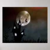 Halloween Custom Cool Whimsical Hexe Silhouette Poster (Vorne)