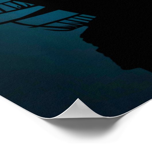 Halloween Custom Cool Whimsical Hexe Silhouette Poster (Ecke)