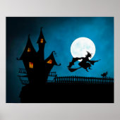 Halloween Custom Cool Whimsical Hexe Silhouette Poster (Vorne)