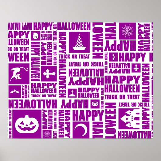 Halloween Custom Cool Whimsical Typografie Lila Poster (Vorne)