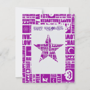 Halloween Custom Cool Whimsical Typografie Lila Postkarte