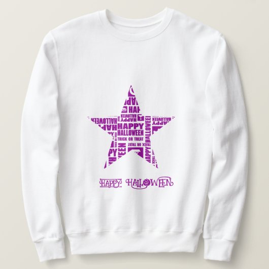 Halloween Custom Cool Whimsical Typografie Lila Sweatshirt (Design vorne)