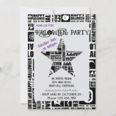 Halloween Custom Cool Whimsical Typografy Black Einladung (Vorderseite)