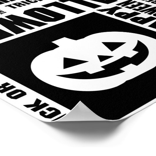Halloween Custom Cool Whimsical Typografy Black Poster (Ecke)