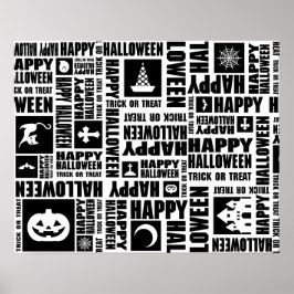 Halloween Custom Cool Whimsical Typografy Black Poster