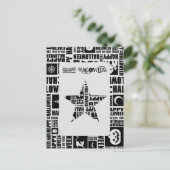 Halloween Custom Cool Whimsical Typografy Black Postkarte (Stehend Vorderseite)