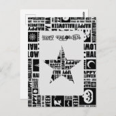 Halloween Custom Cool Whimsical Typografy Black Postkarte (Vorne/Hinten)