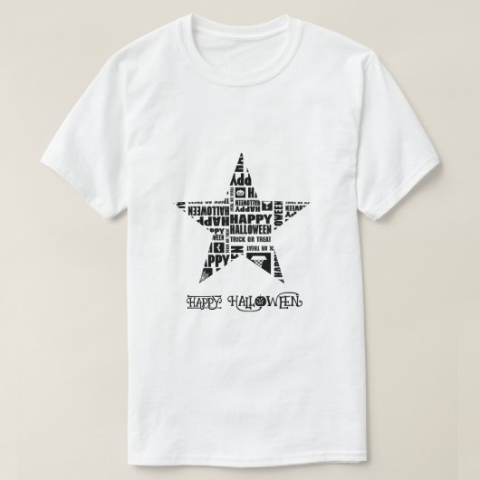 Halloween Custom Cool Whimsical Typografy Black T-Shirt (Design vorne)