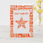 Halloween Custom Cool Whimsical Typografy Orange Karte (Gelbe Blume)