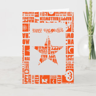 Halloween Custom Cool Whimsical Typografy Orange Karte