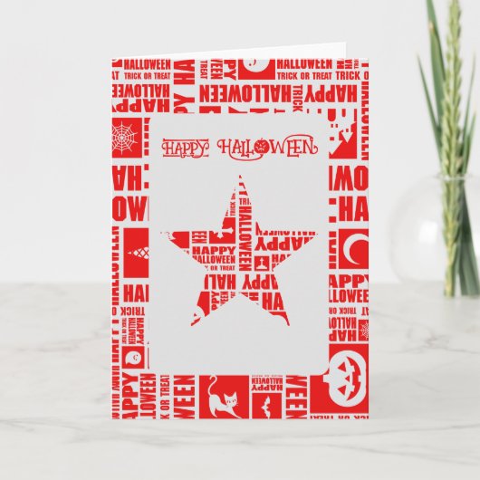 Halloween Custom Cool Whimsical Typografy Red Karte (Vorderseite)