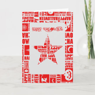 Halloween Custom Cool Whimsical Typografy Red Karte