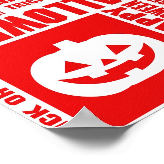Halloween Custom Cool Whimsical Typografy Red Poster (Ecke)