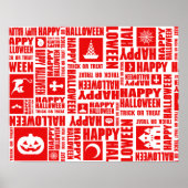 Halloween Custom Cool Whimsical Typografy Red Poster (Vorne)
