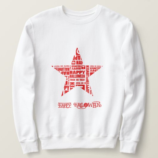 Halloween Custom Cool Whimsical Typografy Red Sweatshirt (Design vorne)