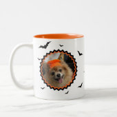 Halloween Custom Foto Happy Halloween Zweifarbige Tasse (Links)