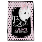 Halloween Custom Girl Geburtstag Pink Black Mittlere Geschenktüte (Vorderseite)