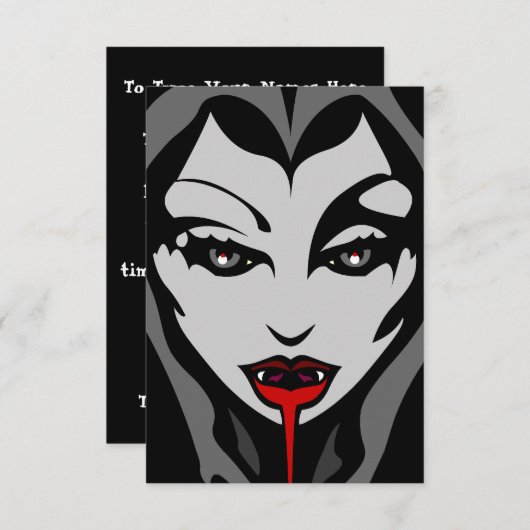 Halloween Custom Halloween Vampire Card Einladung (Vorne/Hinten)