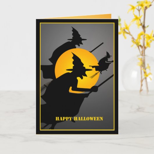 Halloween Custom Karte (Gelbe Blume)