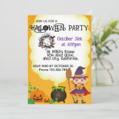 Halloween Custom Niedlich Whimsical Funny Orange Einladung (Stehend Vorderseite)