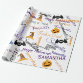 Halloween Custom Repetiername trick oder Treat Geschenkpapier (Ungerollt)