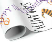 Halloween Custom Repetiername trick oder Treat Geschenkpapier (Rolleneckpunkt)