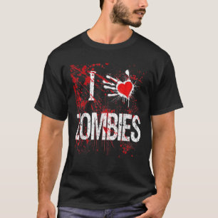 Halloween Custom T Shirt I Liebe Zombies Heart Shi