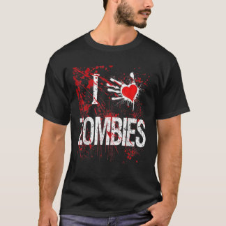 Halloween Custom T Shirt I Liebe Zombies Heart Shi