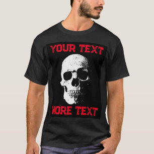 Halloween Custom Text Mens Modernes Schwarzes Rot T-Shirt