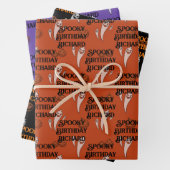 Halloween Custom Text Spooky Ghosts 3 Geschenkpapier Set (Beispiel)