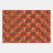 Halloween Custom Text Spooky Ghosts 3 Geschenkpapier Set (Vorderseite)