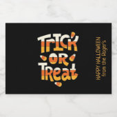 Halloween Custom Trick oder Treat Alkoholflaschenetikett (Einzelnes Label)