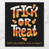 Halloween Custom Trick oder Treat Weinetikett (Einzelnes Label)