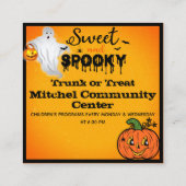 Halloween Custom Trunk oder Leckerei 100 Cards ein Quadratische Visitenkarte (Rückseite)