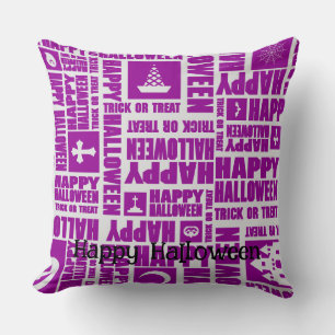 Halloween Custom Whimsical Cool Funny Lila Kissen