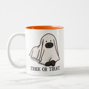 Halloween Custom Whimsical Funny Black Dog Modern Zweifarbige Tasse
