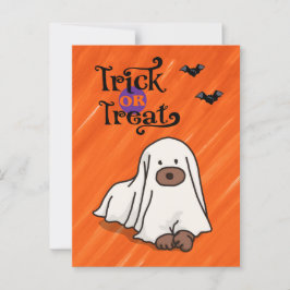 Halloween Custom Whimsical Funny Dog Orange Postkarte