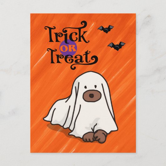 Halloween Custom Whimsical Funny Dog Orange Postkarte (Vorderseite)