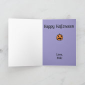 Halloween Custom Whimsical Funny Modern Lila Karte (Innenseite)